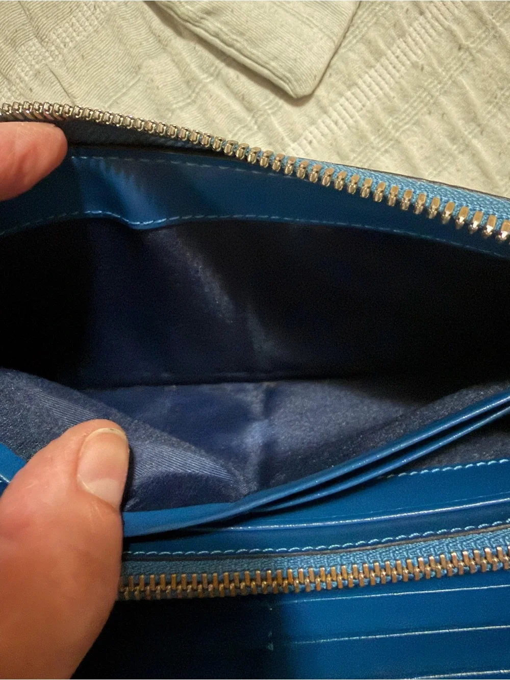 Pretty MCM blue zipper wallet!!!